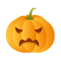 Angry carved pumpkin.