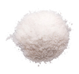 pile of salt isolated on white background