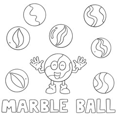 vector set of marble ball