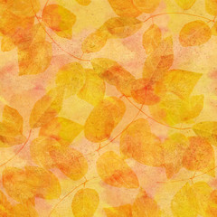 Seamless background pattern with faded watercolor golden yellow