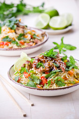 Thai Noodles With Pork And Vegetables