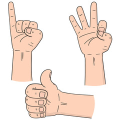 vector set of cartoon hand
