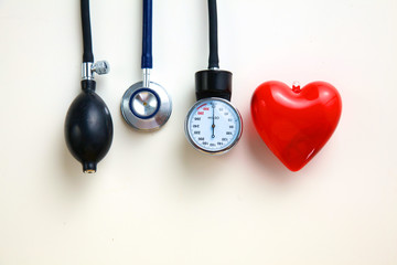 Blood pressure meter medical equipment isolated on white