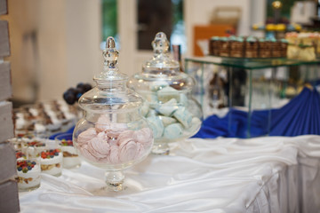 The sweets on the buffet table