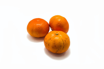 orange fruit on white background isolated