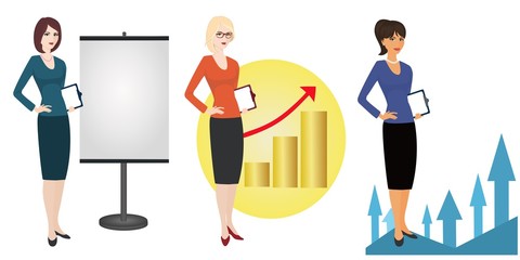 Illustration of highly skilled  referent on white background