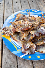 Dried sweet fish fried