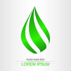 Abstract vector sign in drop shape.