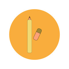 Back to School and Education Vector Flat Design Pencil and eraser