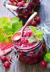 cherry jam and berries