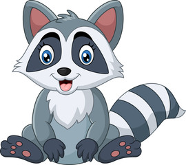 Cute raccoon sitting © ekyaky