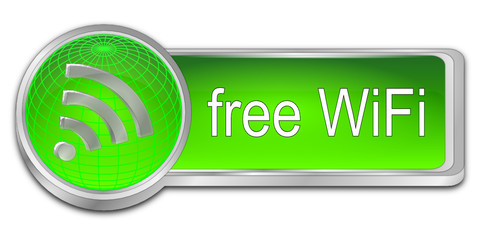 free wireless WiFi button - 3D illustration