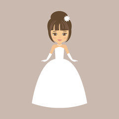 cartoon girl in white dress