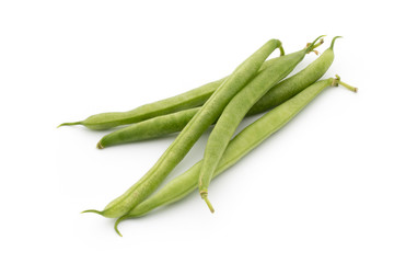 Green beans isolated on a white background.