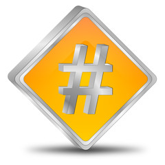 Hashtag Button - 3D illustration