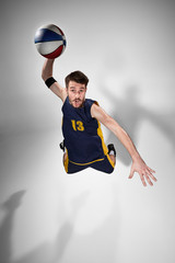Obrazy na Szkle  Portret pełnej długości koszykarza z piłką