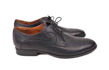 Classic male black leather shoes