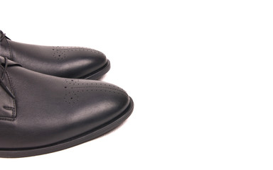 Classic male black leather shoes