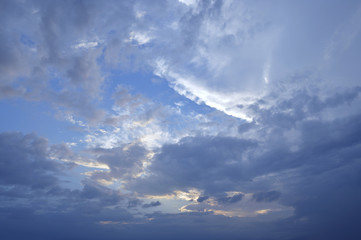 Naklejka na ściany i meble Sunset sky with clouds for background