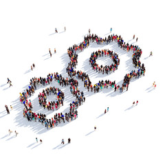cog gear people 3D rendering