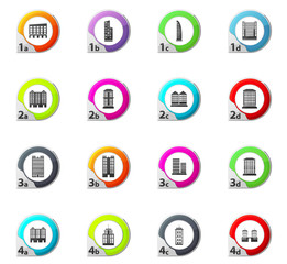 Buildings icons set