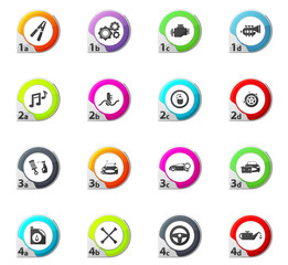Car shop icons set