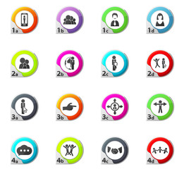 Connected people social network human icons set