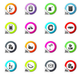 Food and kitchen icons set