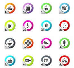 Food and kitchen icons set