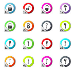 Lock and Key icons set