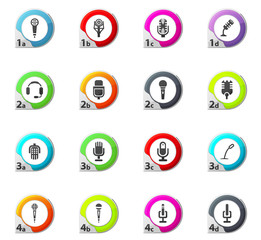 Microphone icons set