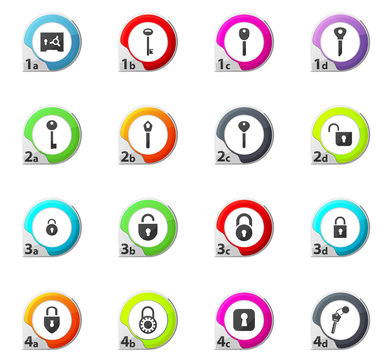 Lock and Key icons set