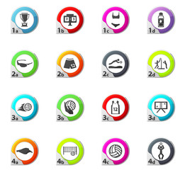 Volleyball icons set