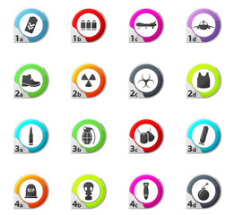 Military Silhouette icons set