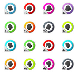 woman silhouettes icons set