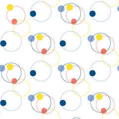 Circle pattern. Repeating dots round abstract background for wall paper. Flat minimalistic design.