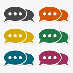  Talk icon, Vector speech bubble icons