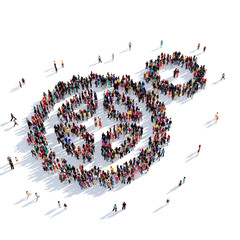 cog gear people 3D rendering