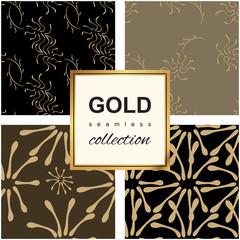 Golden Luxury flower pattern on dark background