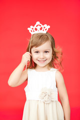 young girl as little princess carnival costume