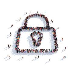 lock people 3D rendering