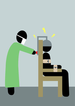 Illustration Todesstrafe; Elektrischer Stuhl; Hinrichtung; exekutieren; Täter; bestrafen; Justiz