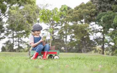 planting park bonding child grandfather family togetherness eco