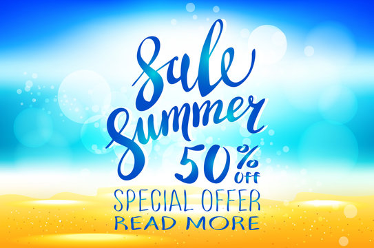 Summer sale marketing template with copy space. EPS10 vector