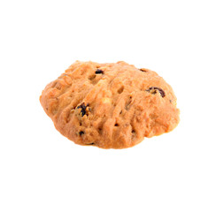 Chocolate chip cookies on white background