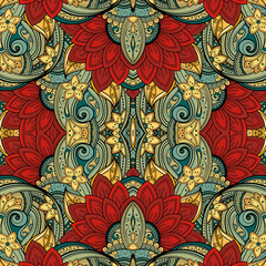 Vector Seamless Abstract Tribal Pattern