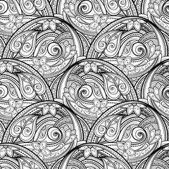 Vector Seamless Monochrome Floral Pattern