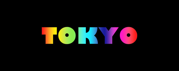 Word Tokyo with colorful letters