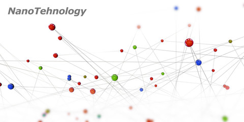 3d Illustration of a nanotechnology symbol on a black background