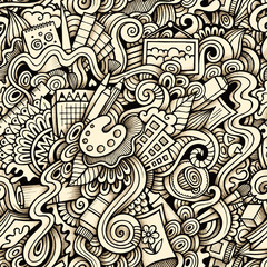 Cartoon hand-drawn doodles on the subject of Art style theme